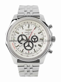 Breitling Bentley Motors Silver Case White Dial For Men