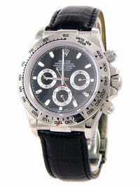 Rolex Daytona Silver Case Black Dial For Men