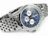 Breitling Navitimer Chronometre Silver Case Blue Dial For Men