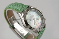 Rolex Daytona Silver Case Green Mother Of Pearl Dial For Women