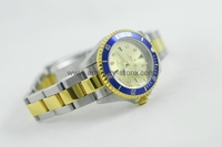 Rolex Submariner Two Tone Case Gold Dial Blue Bezel For Women