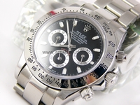 Rolex Daytona Silver Case Black Dial For Men