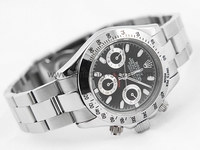 Rolex Daytona Silver Case Black Dial For Women