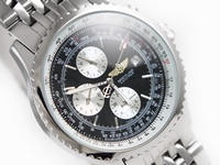 Breitling Navitimer Silver Case Black Dial For Men