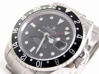 Rolex GMT-Master II Silver Case Black Dial Black Bezel For Men