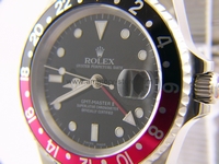 Rolex GMT-Master II Silver Case Black Dial Black-Red Dial For Men