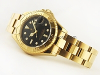 Rolex Yacht-Master Gold Case Black Dial For Women