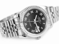 Rolex Date-Just Silver case Black Dial For Men