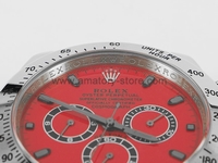 Rolex Daytona Silver Case Red Dial For Men