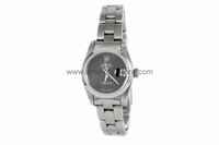 Rolex Date-Just Silver Case Black Dial For Women