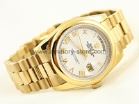 Rolex Day-Date Gold Case White Dial For Men