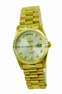 Rolex Day-Date Gold Case Gold Computer Dial For Men