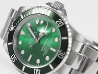 Rolex Submariner Silver Case Green Dial Green Bezel For Men