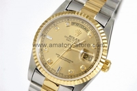 Rolex Day-Date Two Tone Case Gold Dial For Men