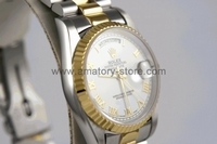 Rolex Day-Date Two Tone Case White Dial For Men