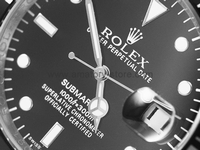 Rolex Submariner Silver Case Black Dial Black Bezel For Men