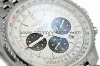 Breitling Navitimer Chronometre Silver Case White Dial For Men