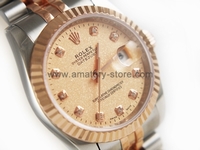 Rolex Date-Just Two Tone Case Rose Gold Dial For Men