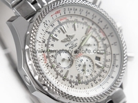 Breitling Bentley Motors Silver Case White Dial For Men