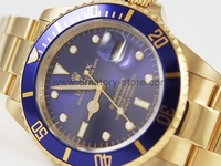 Rolex Submariner Gold Case Blue Dial Blue Bezel For Men