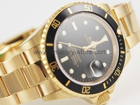 Rolex Submariner Gold Case Black Dial Black Bezel For Men