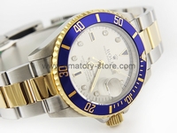 Rolex Submariner Two Tone Case Champagne Dial Blue Bezel For Men