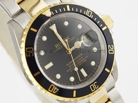 Rolex Submariner Two Tone Case Black Dial Black Bezel For Men