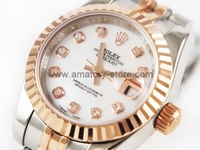 Rolex Date-Just Two Tone Case Pearl Dial For Women