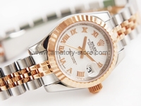 Rolex Date-Just Two Tone Case Pearl Dial For Women