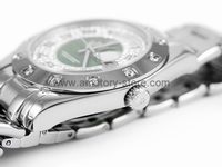 Rolex Day-Date Silver Case Green-Diamonds Dial For Men