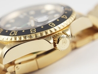 Rolex GMT Master II Gold Case Black Dial Black Bezel For Men