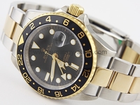 Rolex GMT-Master II Two Tone Case Black Dial Black Bezel For Men