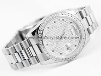 Rolex Day-Date Silver Case Diamonds Dial For Men