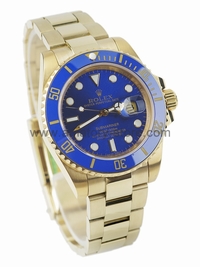 Rolex Submariner Ceramic Bezel Gold Case Blue Dial For Men