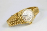 Rolex Date-Just Gold Case Diamonds Dial For Women