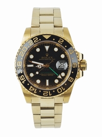 Rolex GMT Master II Ceramic Bezel Gold Case Black Dial For Men