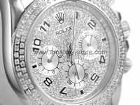 Rolex Daytona Silver Case Diamonds Dial For Men