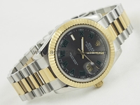 Rolex Date-Just Two Tone Case Black Dial For Men