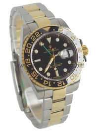 Rolex GMT Master II Ceramic Bezel Two Tone Case Black Dial For Men