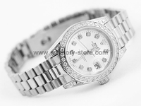 Rolex Date-Just Silver Case Silver Dial For Women