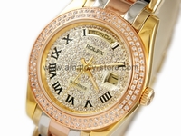 Rolex Day-Date Three Tone Case Diamonds Dial For Men