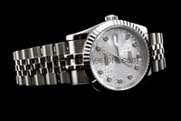 Rolex Date-Just Silver Case Computer Silver Dial For Men