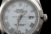 Rolex Date-Just Silver Case Mother Of Pearl White Dial For Men