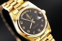 Rolex Day-Date Gold Case Black Dial For Men