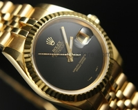 Rolex Date-Just Gold Case Black Dial For Men