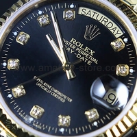 Rolex Day-Date Gold Case Black Dial For Men