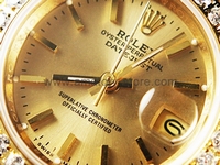 Rolex Date-Just Gold Case Gold Dial For Women