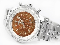 Breitling Bentley Motors Silver Case Brown Dial For Men