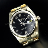 Rolex Date-Just Gold Case Black Dial For Men