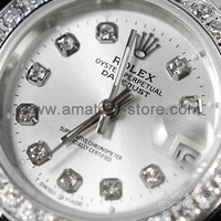 Rolex Date-Just Silver Case Silver Dial For Women